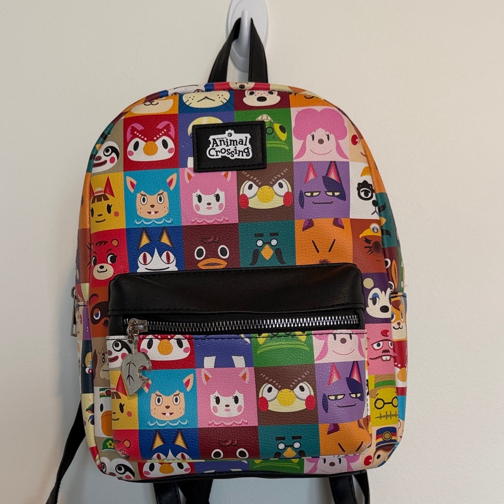 Hot Topic Animal Crossing Multicolor Character Grid Kids Backpack